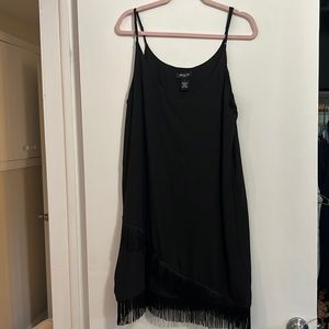 Black dress with fringe